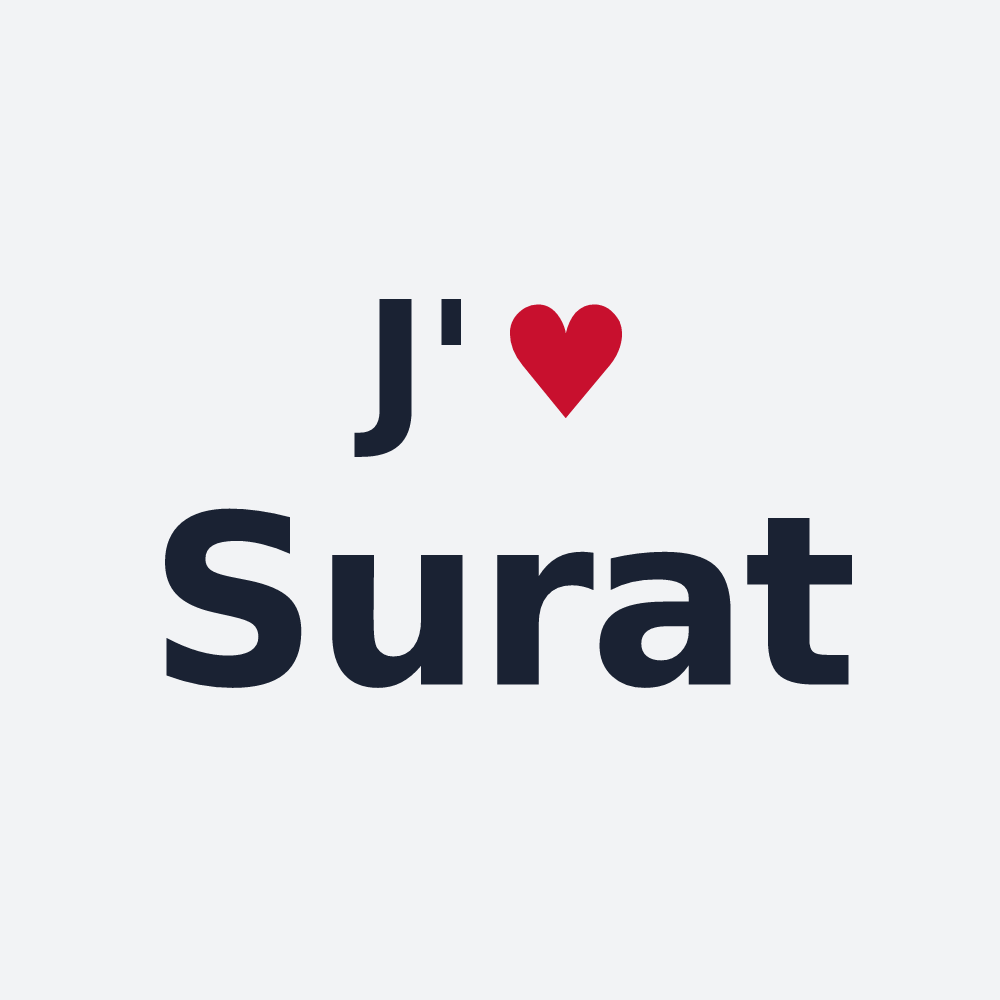Poster personnalisé Surat — design J'aime Surat