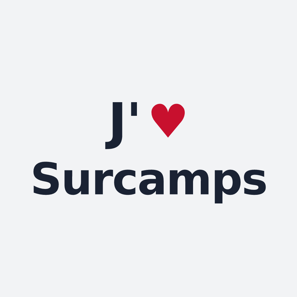 Poster personnalisé Surcamps — design J'aime Surcamps