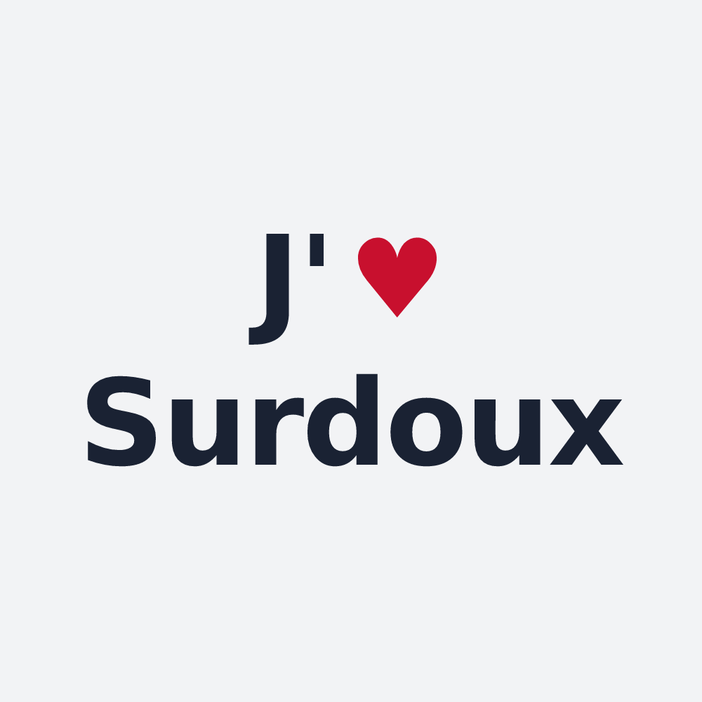 Poster personnalisé Surdoux — design « J'aime Surdoux » imprimé sur le poster