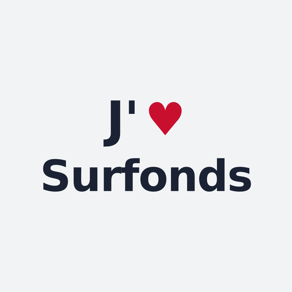 Poster personnalisé Surfonds — design « J'aime Surfonds » imprimé sur le poster