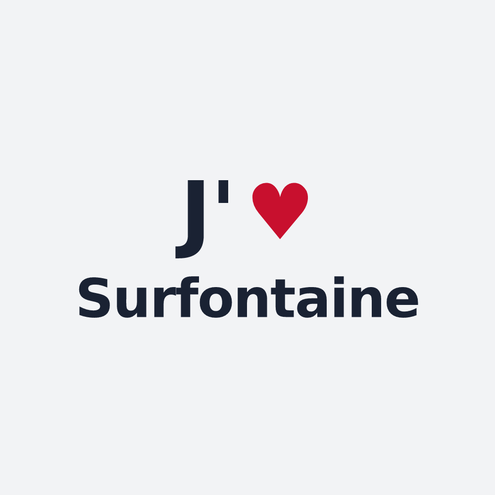 Poster personnalisé Surfontaine — design J'aime Surfontaine