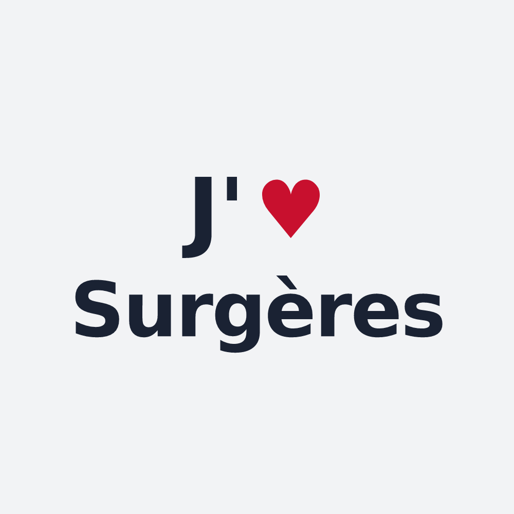 Poster personnalisé Surgères — design « J'aime Surgères » imprimé sur le poster