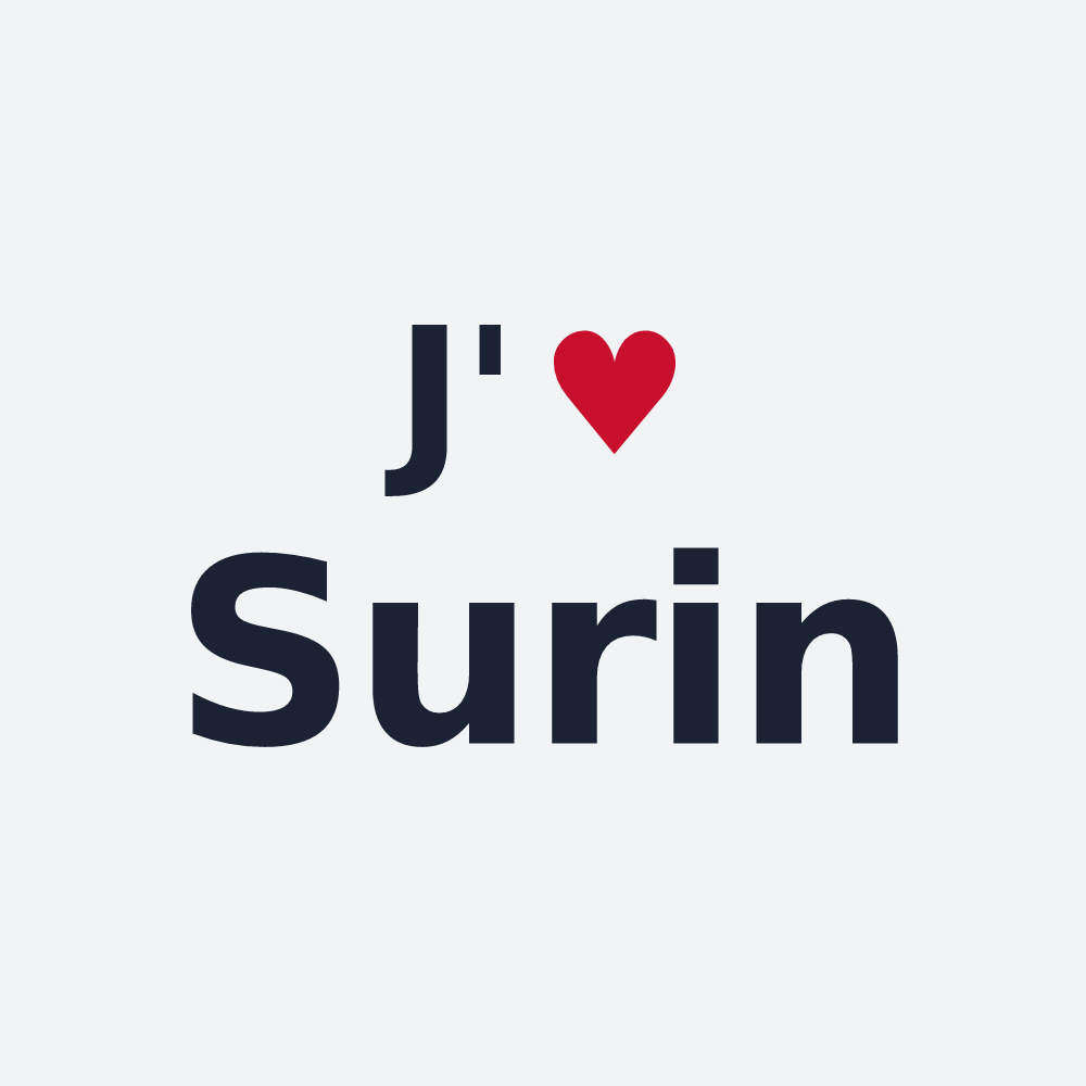 Poster personnalisé Surin — design J'aime Surin