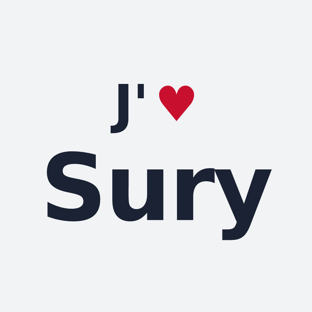 Poster personnalisé Sury — design J'aime Sury