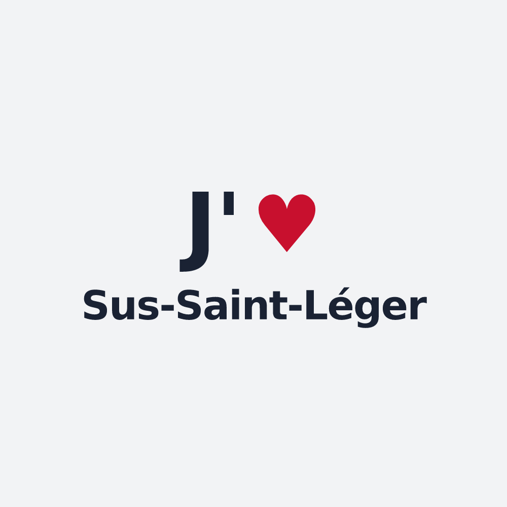 Poster personnalisé Sus-Saint-Léger — design « J'aime Sus-Saint-Léger » imprimé sur le poster