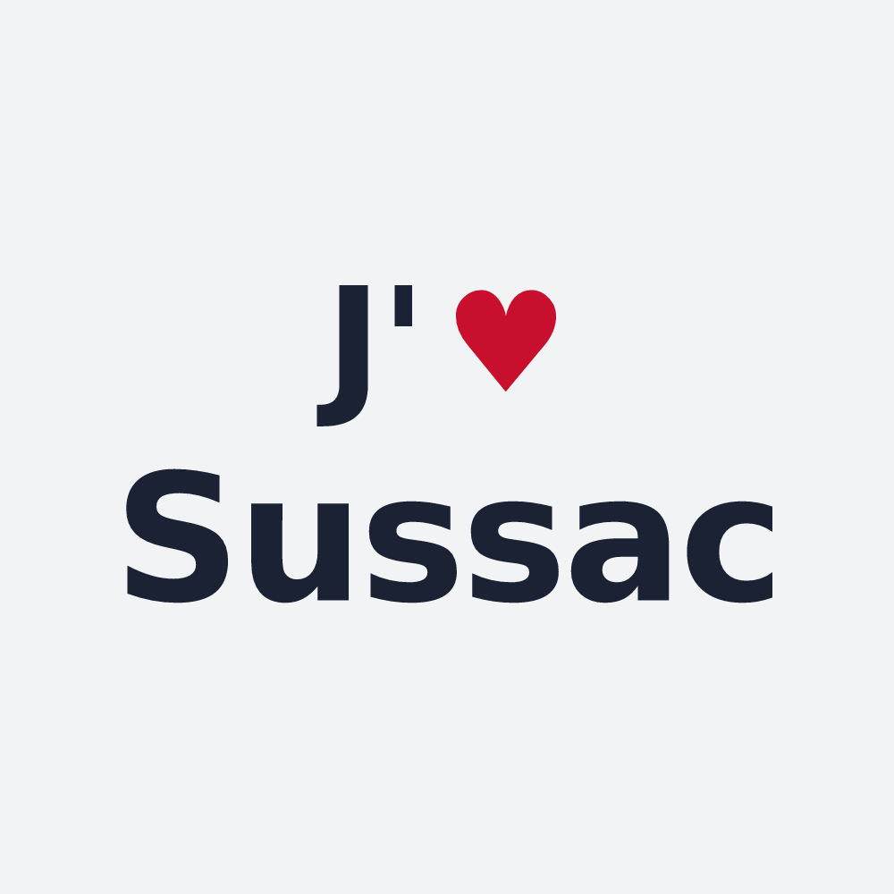 Poster personnalisé Sussac — design J'aime Sussac