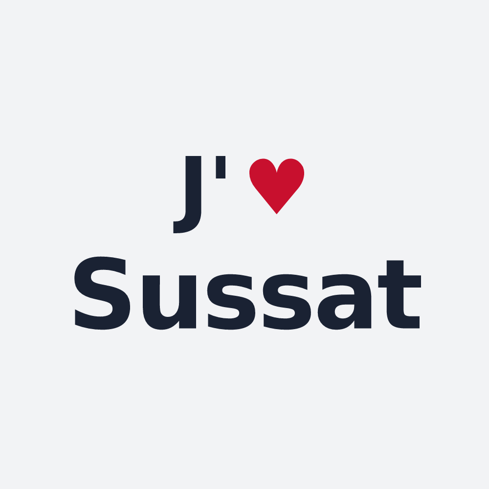 Poster personnalisé Sussat — design J'aime Sussat
