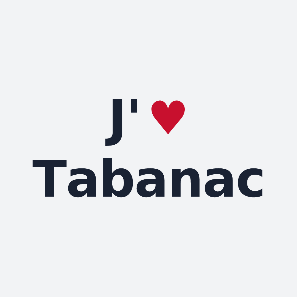 Poster personnalisé Tabanac — design « J'aime Tabanac » imprimé sur le poster