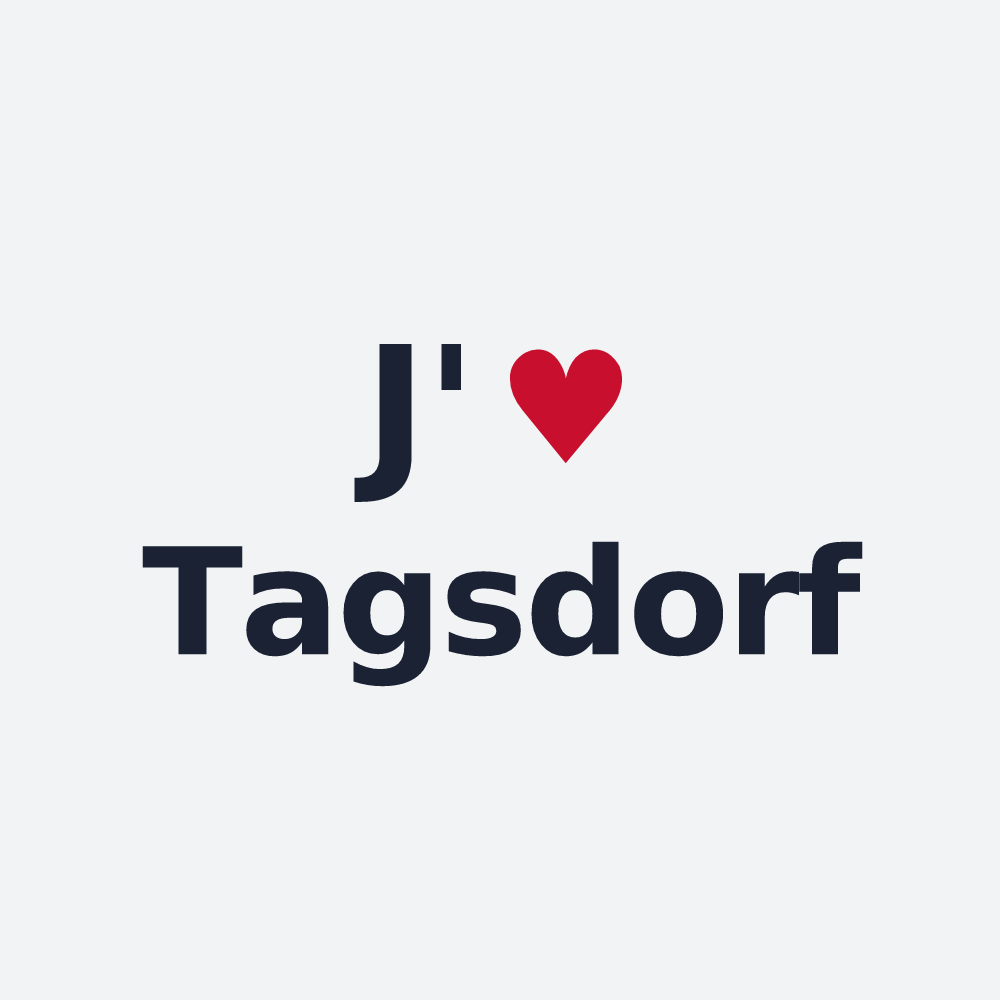 Poster personnalisé Tagsdorf — design « J'aime Tagsdorf » imprimé sur le poster