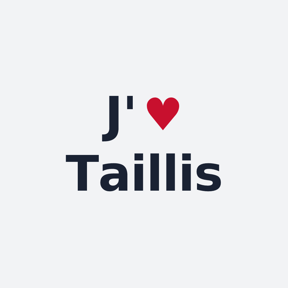 Poster personnalisé Taillis — design « J'aime Taillis » imprimé sur le poster