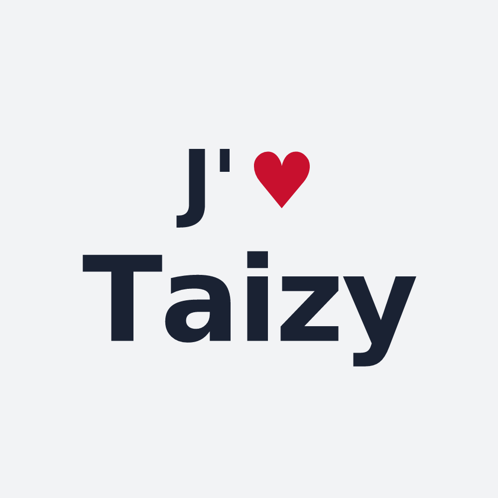 Poster personnalisé Taizy — design « J'aime Taizy » imprimé sur le poster