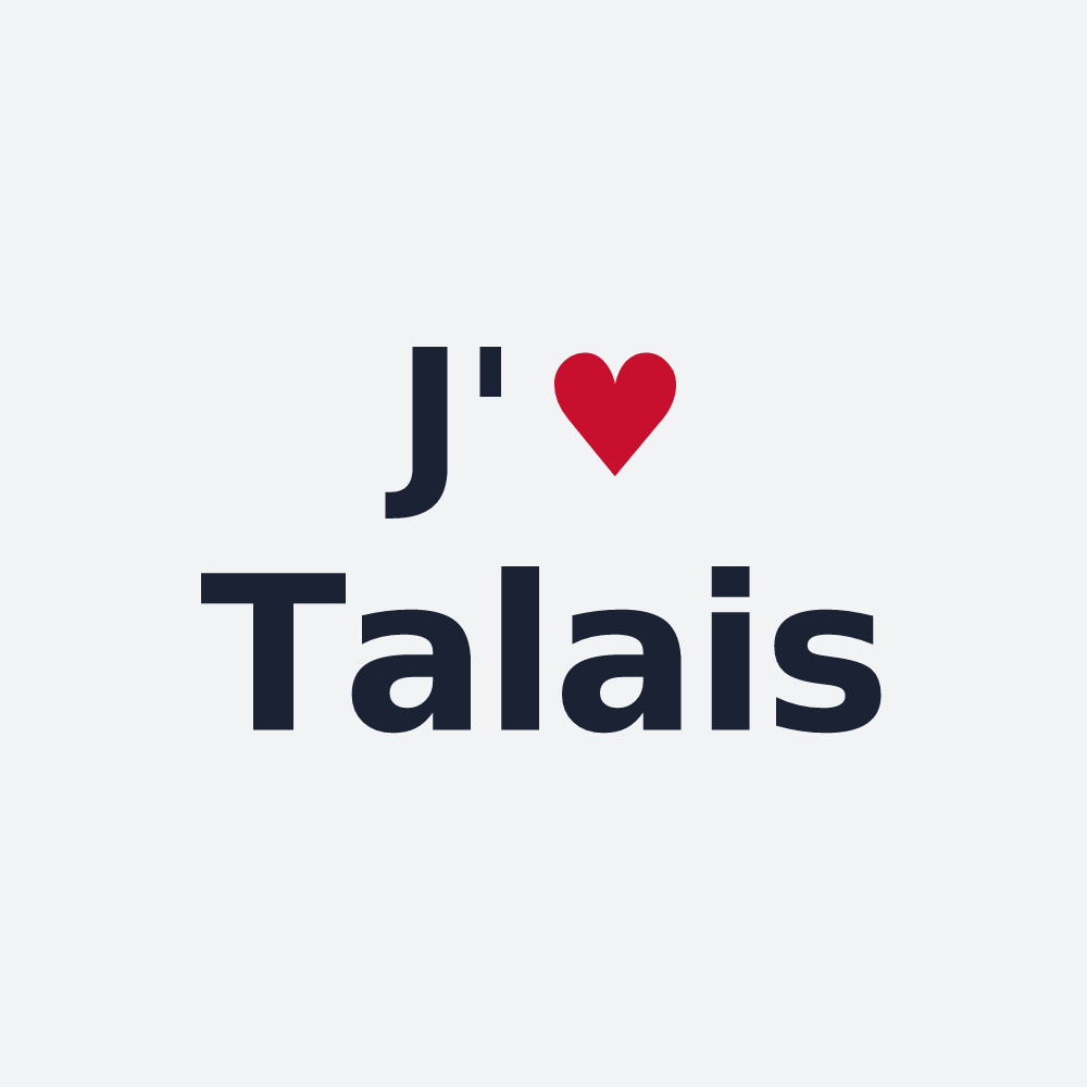 Poster personnalisé Talais — design « J'aime Talais » imprimé sur le poster