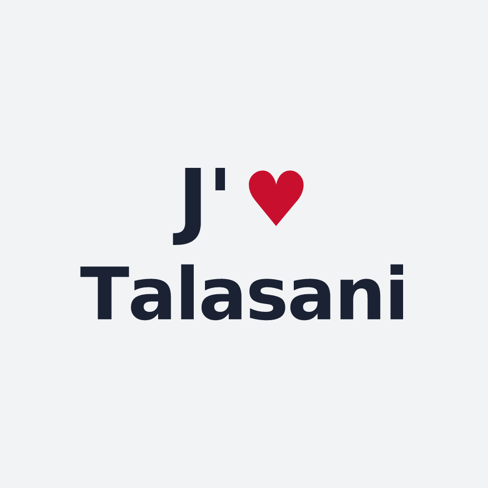 Poster personnalisé Talasani — design J'aime Talasani