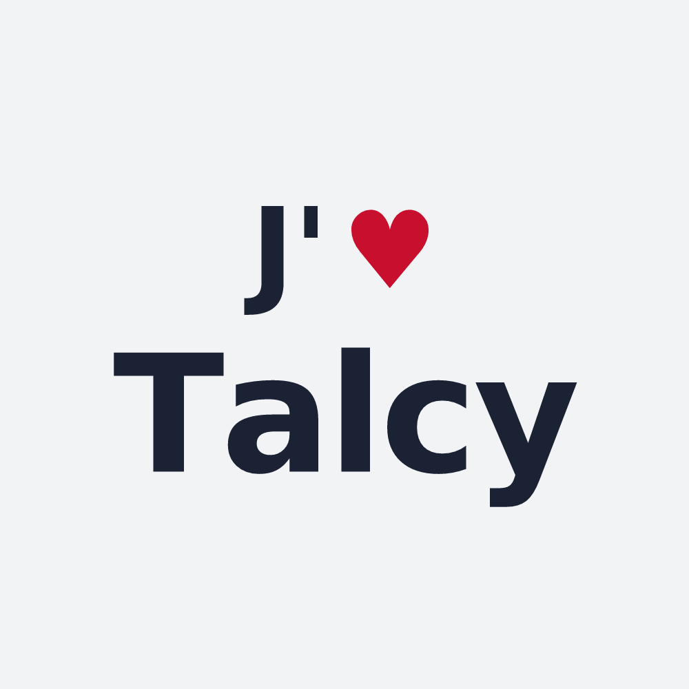 Poster personnalisé Talcy — design « J'aime Talcy » imprimé sur le poster