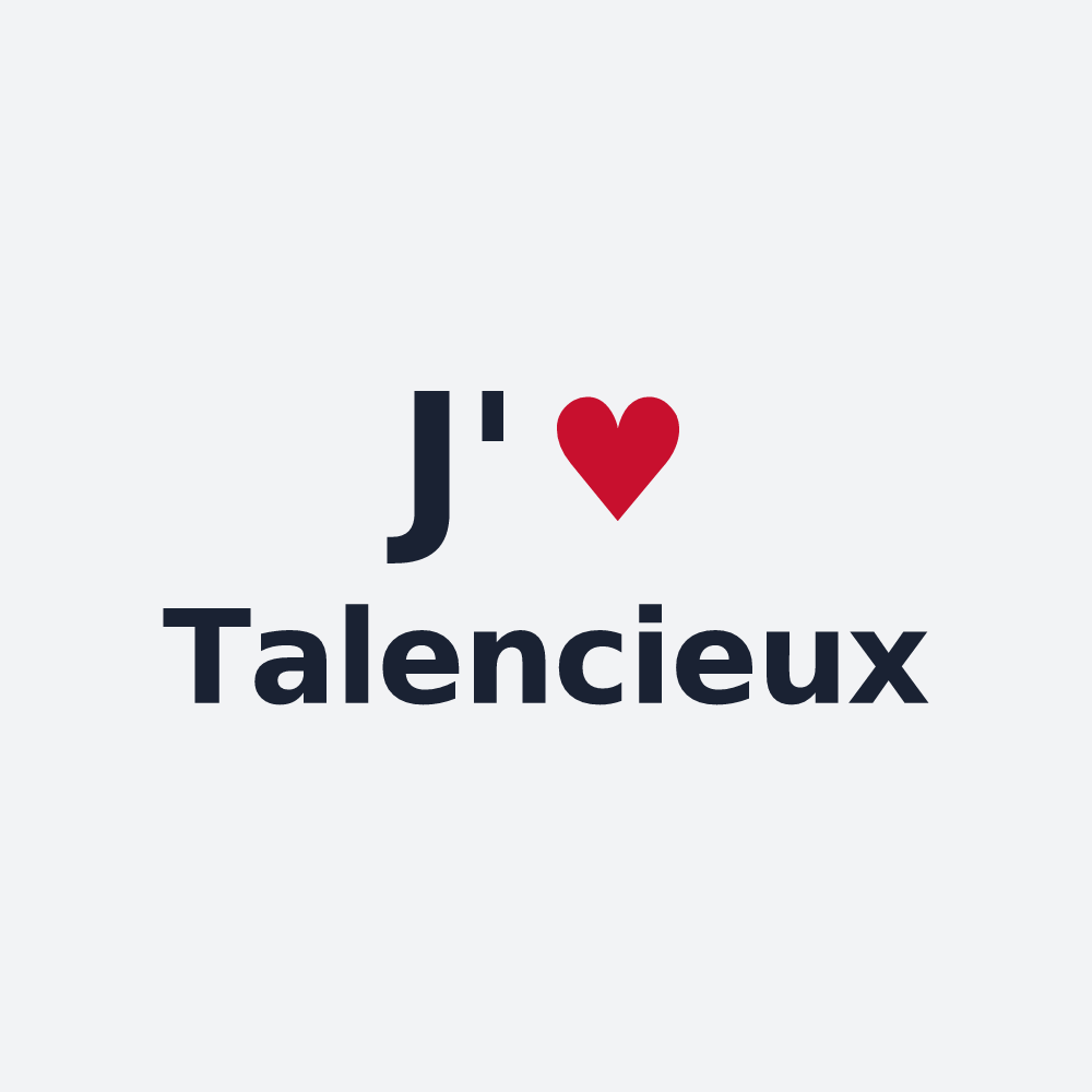 Poster personnalisé Talencieux — design « J'aime Talencieux » imprimé sur le poster
