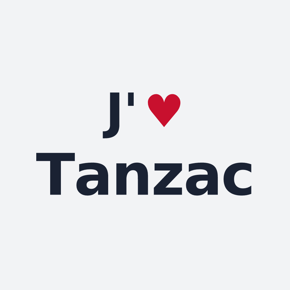 Poster personnalisé Tanzac — design « J'aime Tanzac » imprimé sur le poster