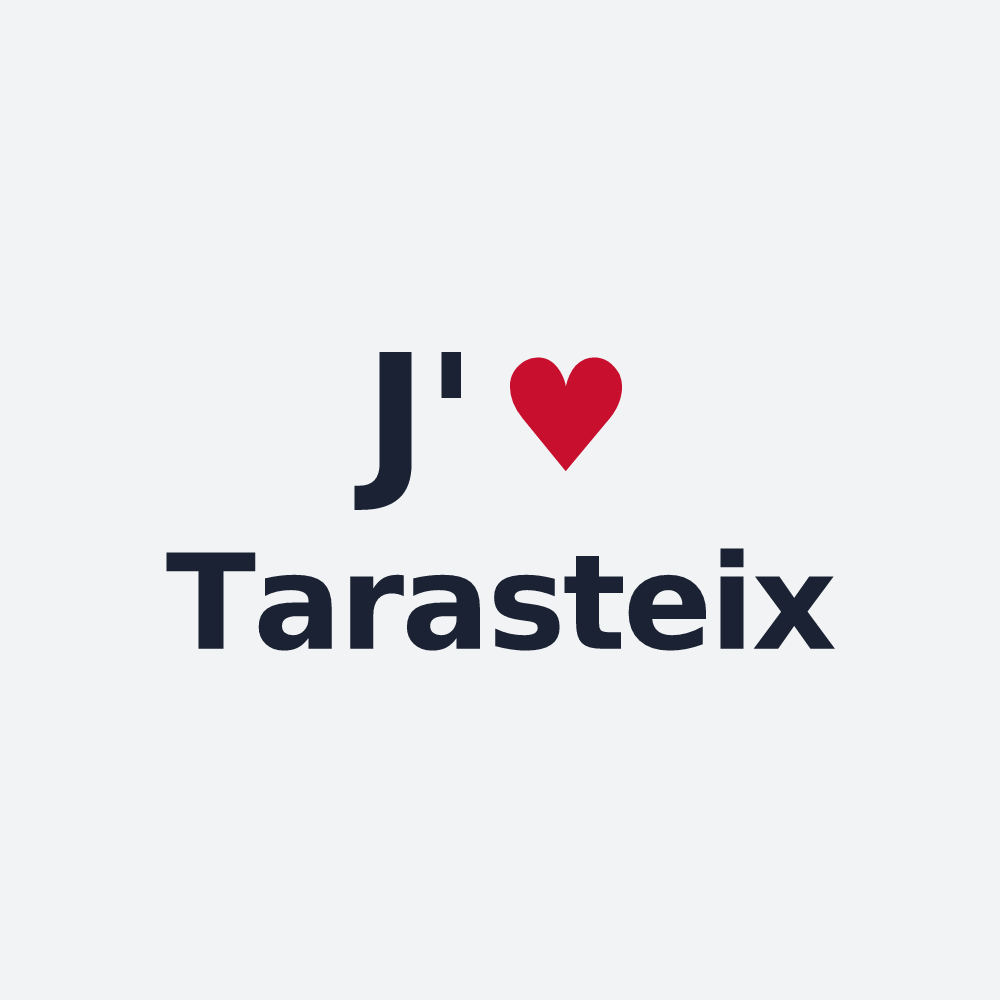Poster personnalisé Tarasteix — design J'aime Tarasteix