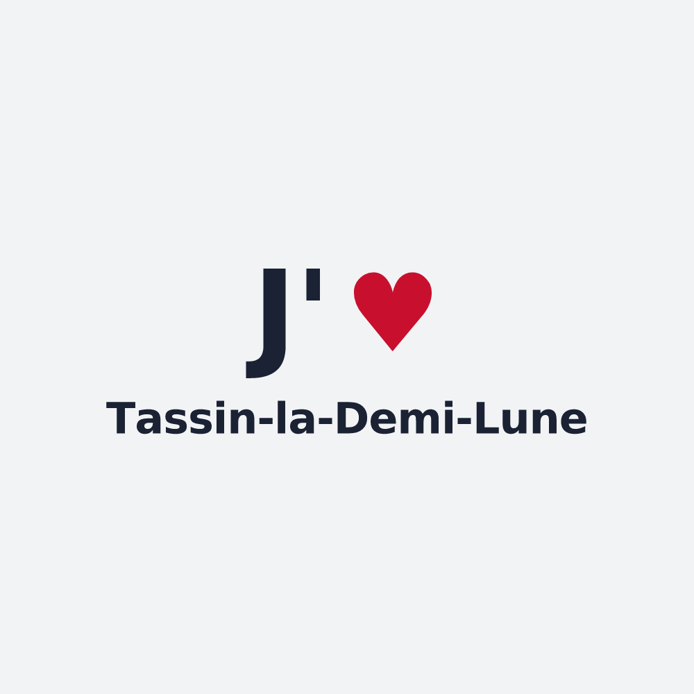 Poster personnalisé Tassin-la-Demi-Lune — design J'aime Tassin-la-Demi-Lune