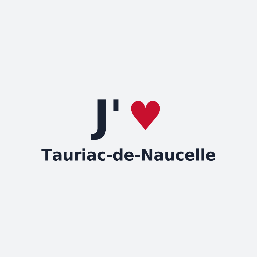 Poster personnalisé Tauriac-de-Naucelle — design J'aime Tauriac-de-Naucelle