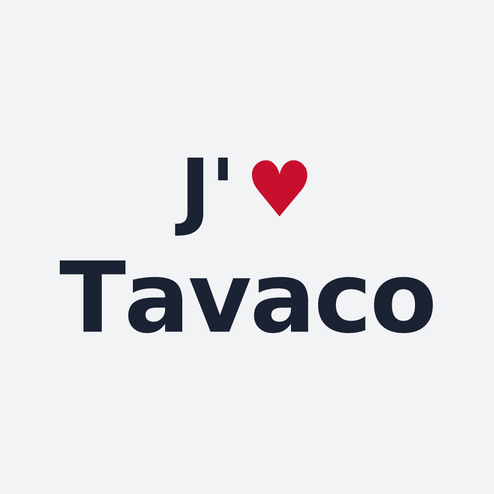 Poster personnalisé Tavaco — design J'aime Tavaco