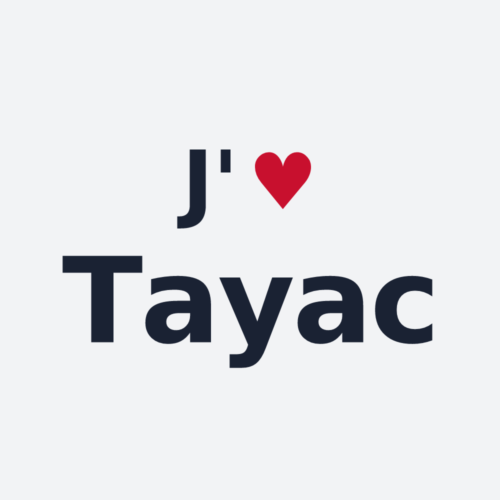 Poster personnalisé Tayac — design « J'aime Tayac » imprimé sur le poster