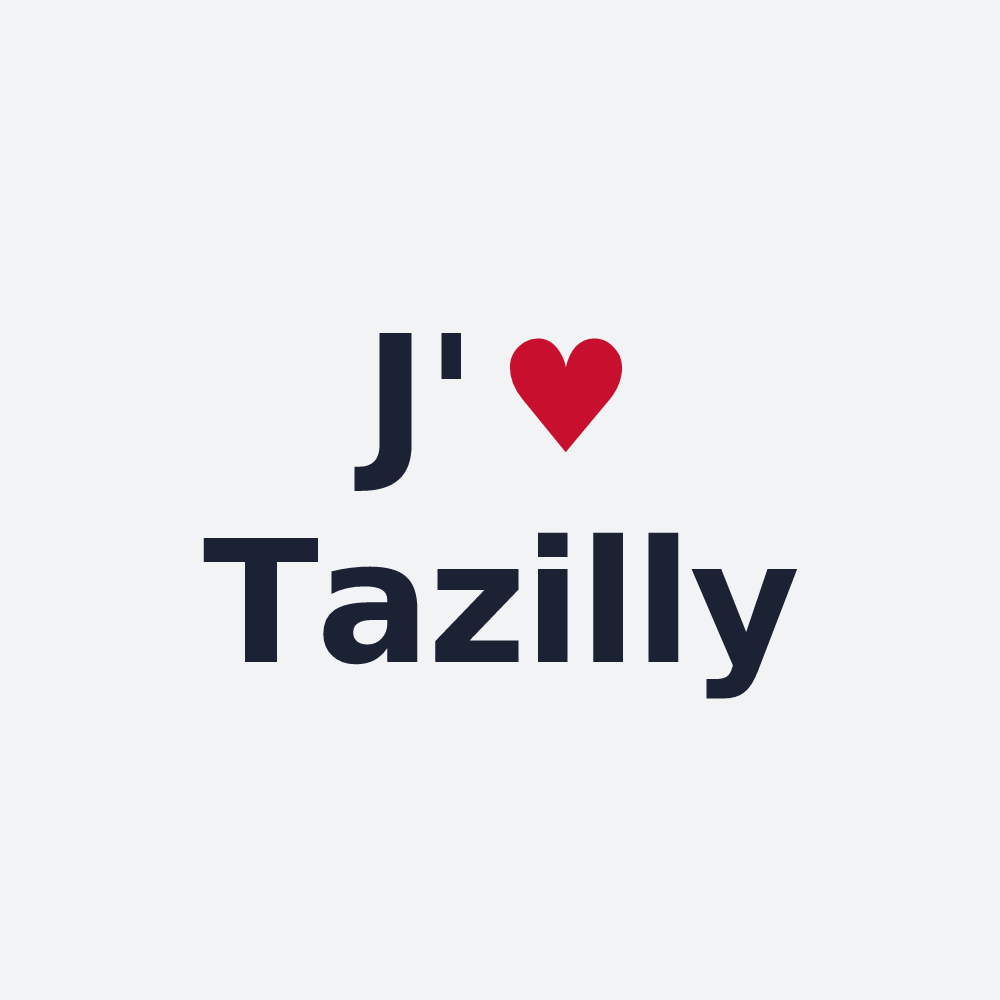 Poster personnalisé Tazilly — design J'aime Tazilly