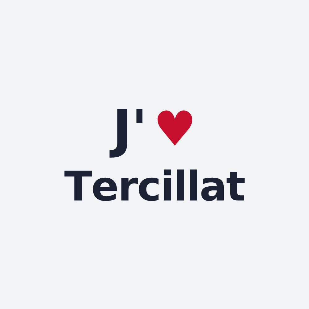 Poster personnalisé Tercillat — design « J'aime Tercillat » imprimé sur le poster
