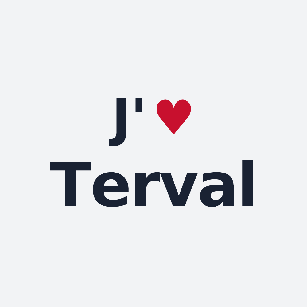 Poster personnalisé Terval — design « J'aime Terval » imprimé sur le poster