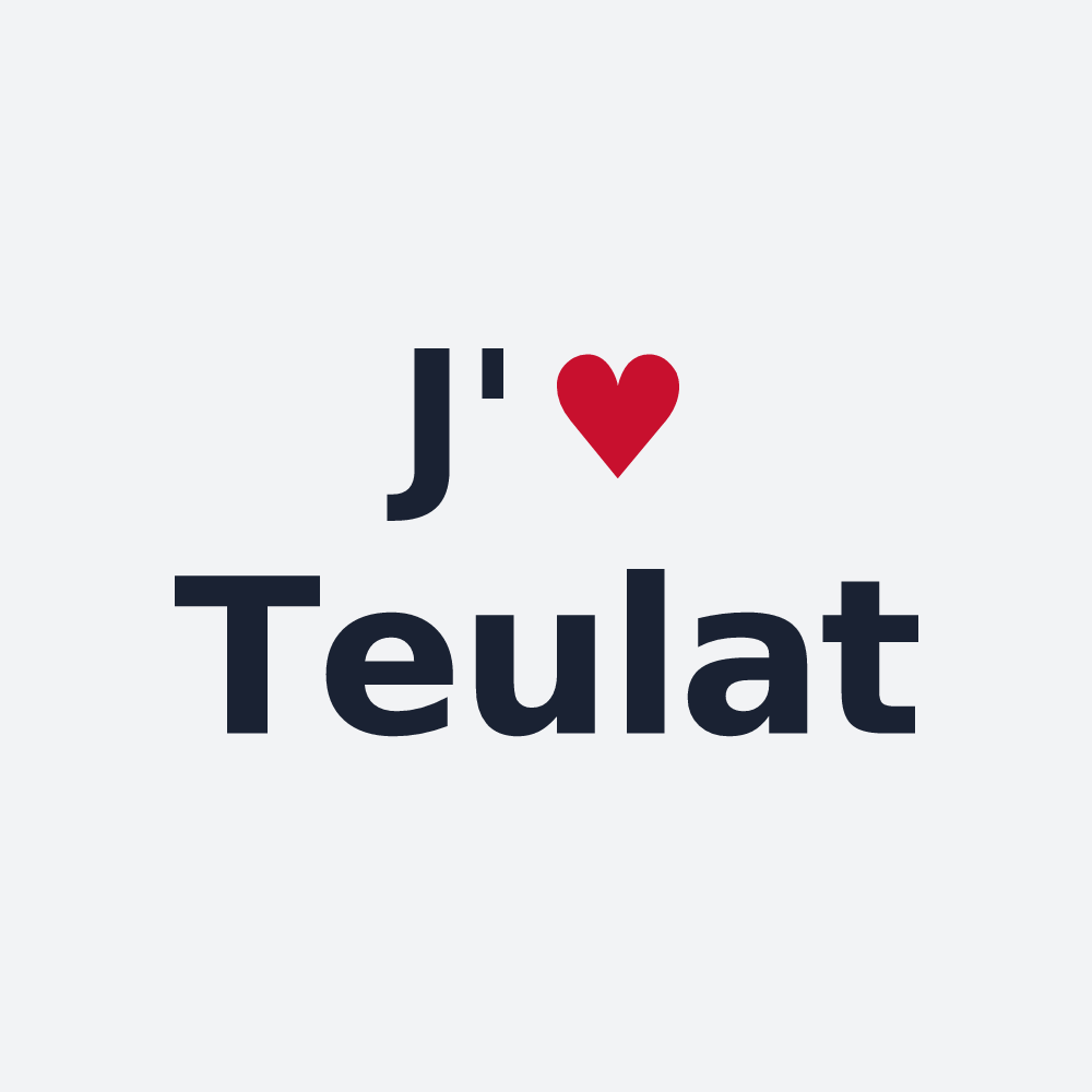 Poster personnalisé Teulat — design « J'aime Teulat » imprimé sur le poster