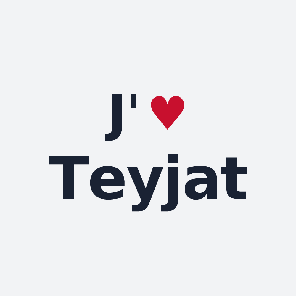 Poster personnalisé Teyjat — design J'aime Teyjat