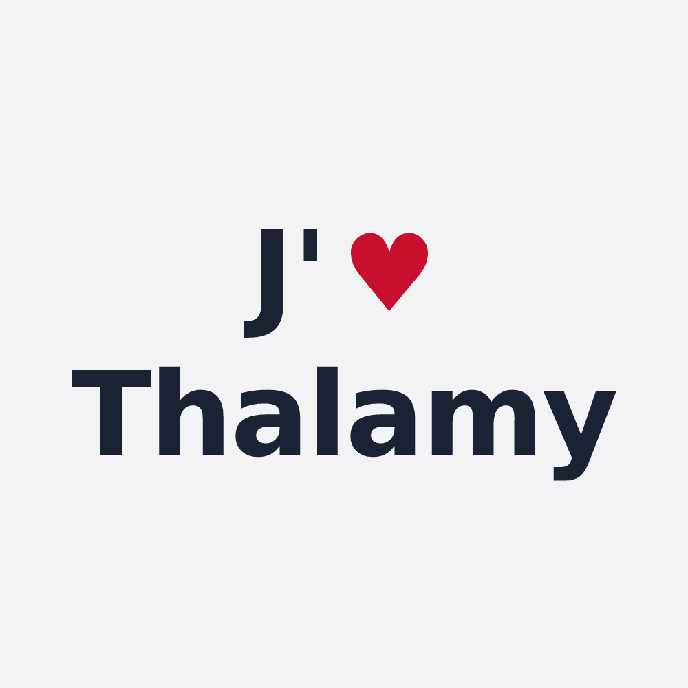 Poster personnalisé Thalamy — design J'aime Thalamy