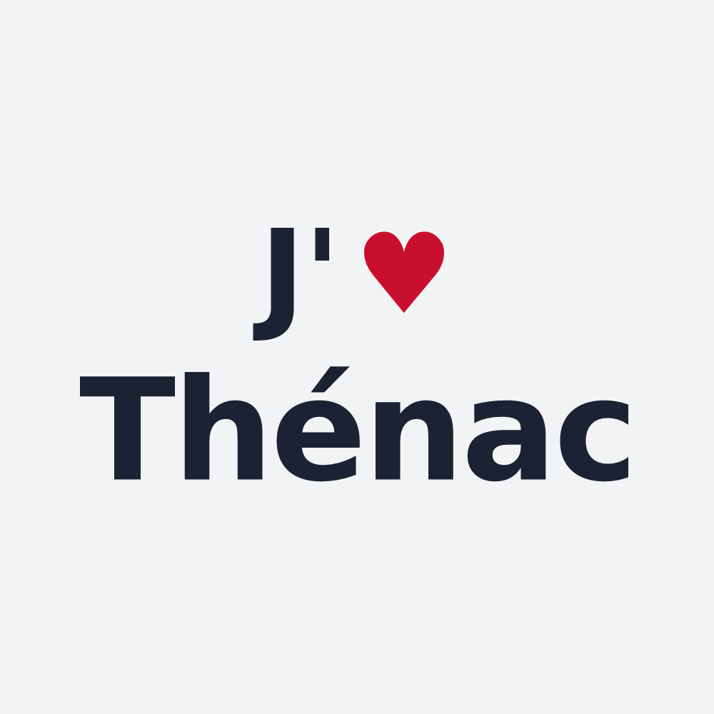 Poster personnalisé Thénac — design « J'aime Thénac » imprimé sur le poster