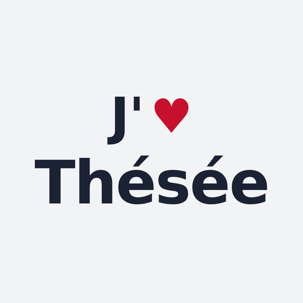 Poster personnalisé Thésée — design « J'aime Thésée » imprimé sur le poster