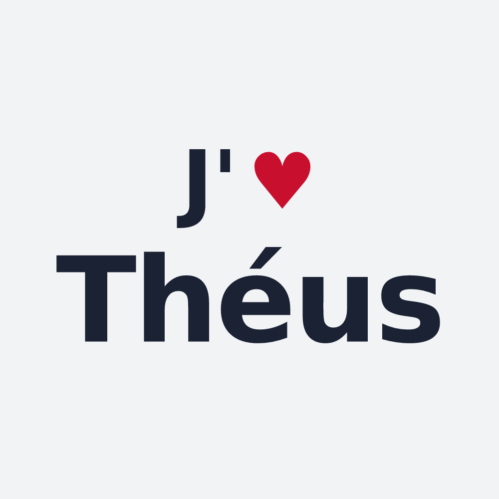 Poster personnalisé Théus — design J'aime Théus