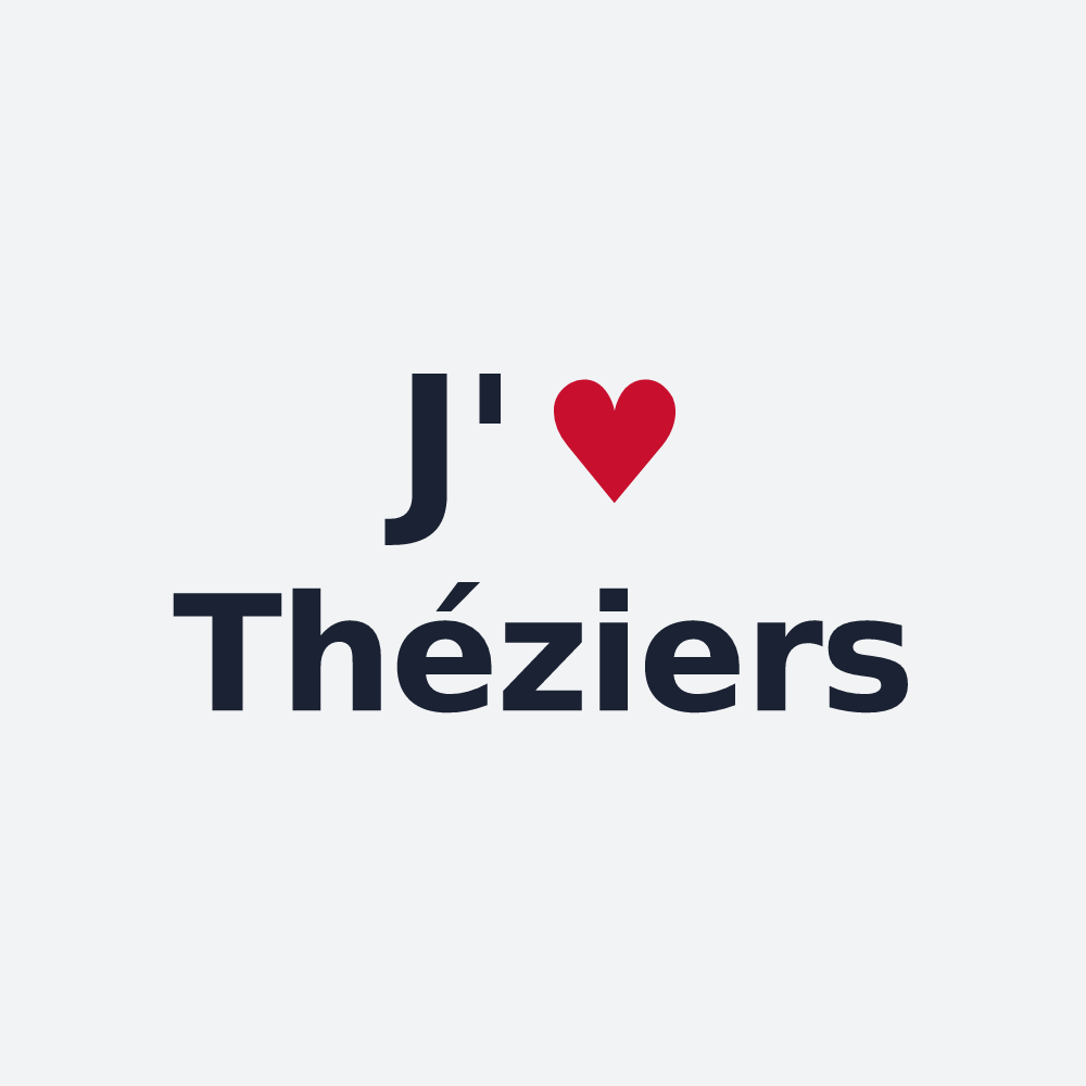 Poster personnalisé Théziers — design J'aime Théziers