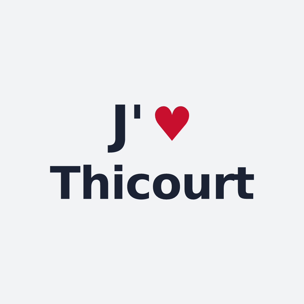 Poster personnalisé Thicourt — design « J'aime Thicourt » imprimé sur le poster