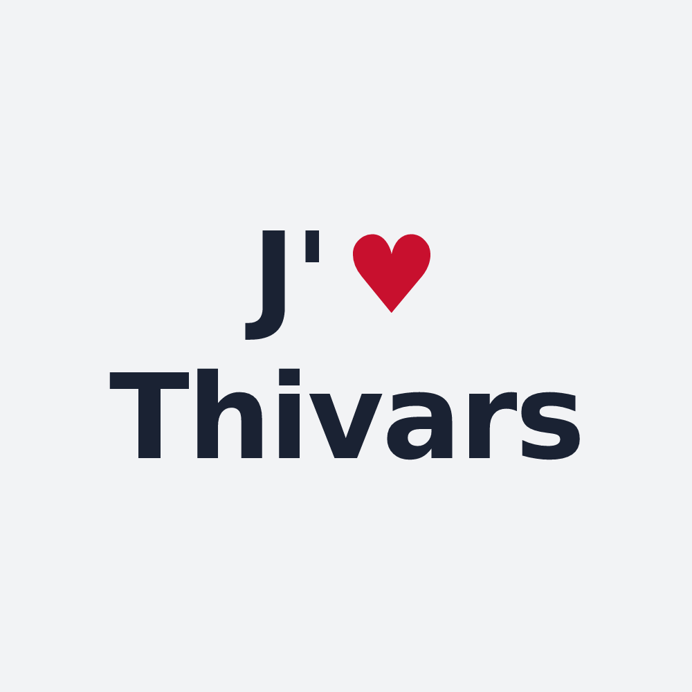 Poster personnalisé Thivars — design « J'aime Thivars » imprimé sur le poster