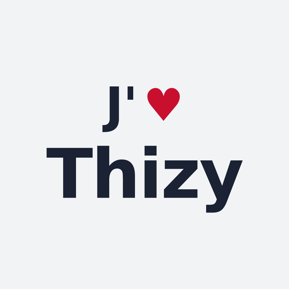 Poster personnalisé Thizy — design « J'aime Thizy » imprimé sur le poster