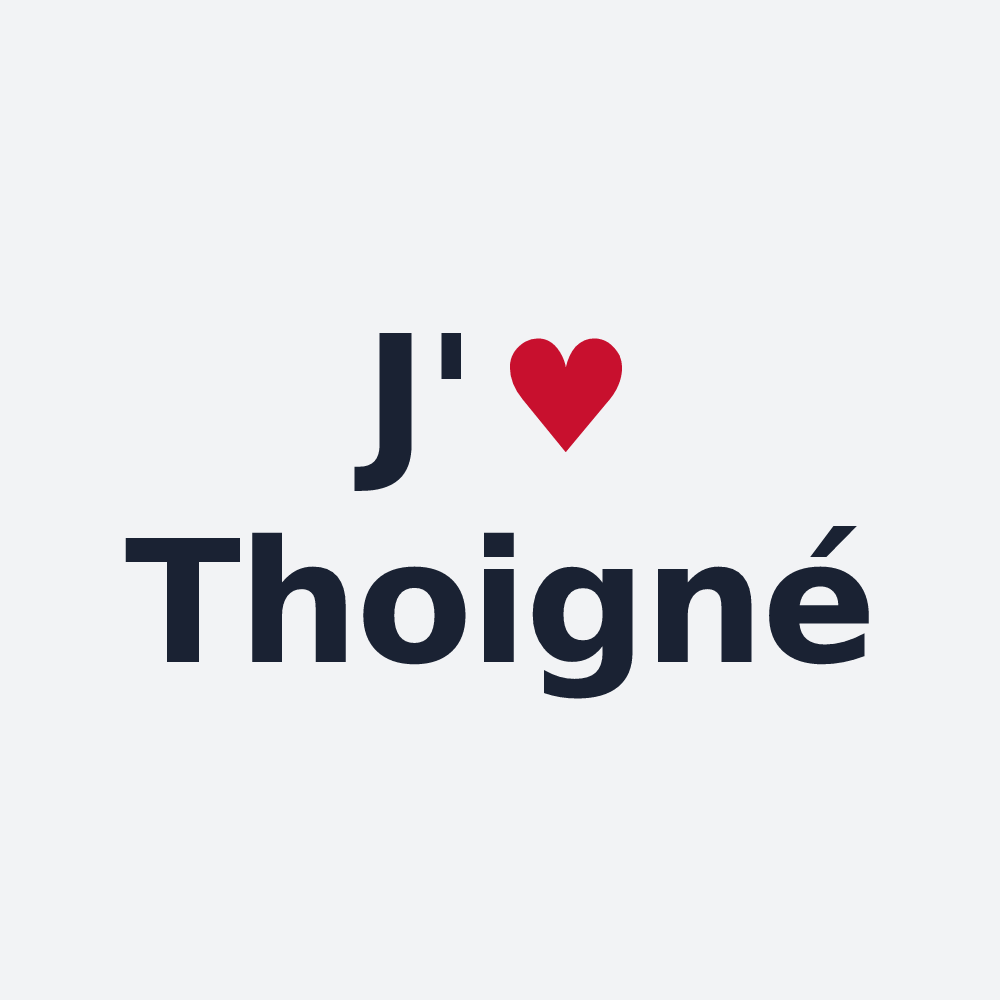 Poster personnalisé Thoigné — design « J'aime Thoigné » imprimé sur le poster