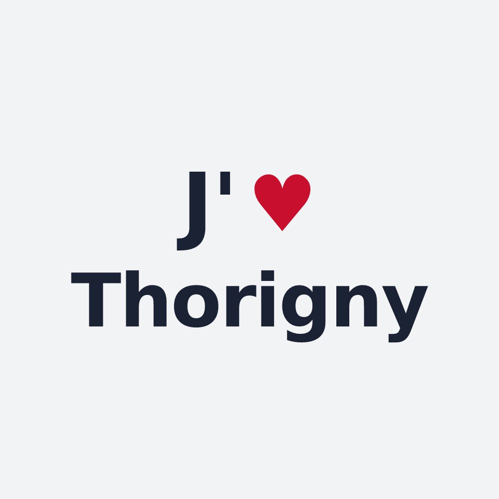Poster personnalisé Thorigny — design « J'aime Thorigny » imprimé sur le poster