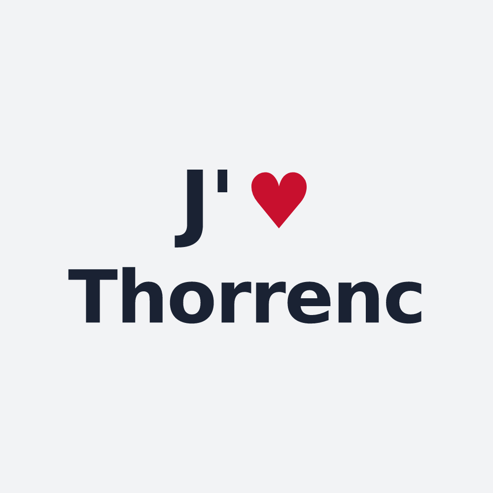 Poster personnalisé Thorrenc — design « J'aime Thorrenc » imprimé sur le poster
