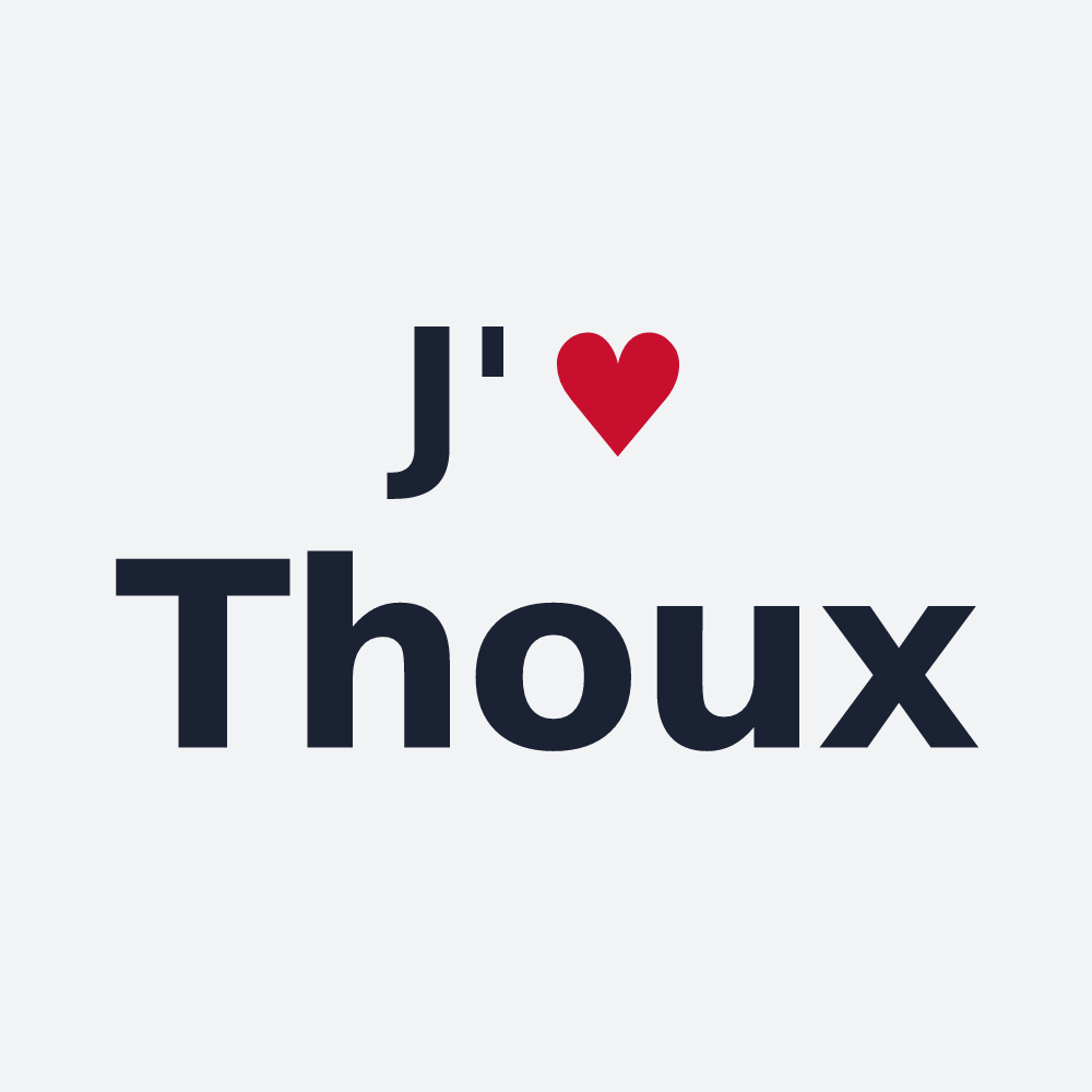 Poster personnalisé Thoux — design J'aime Thoux