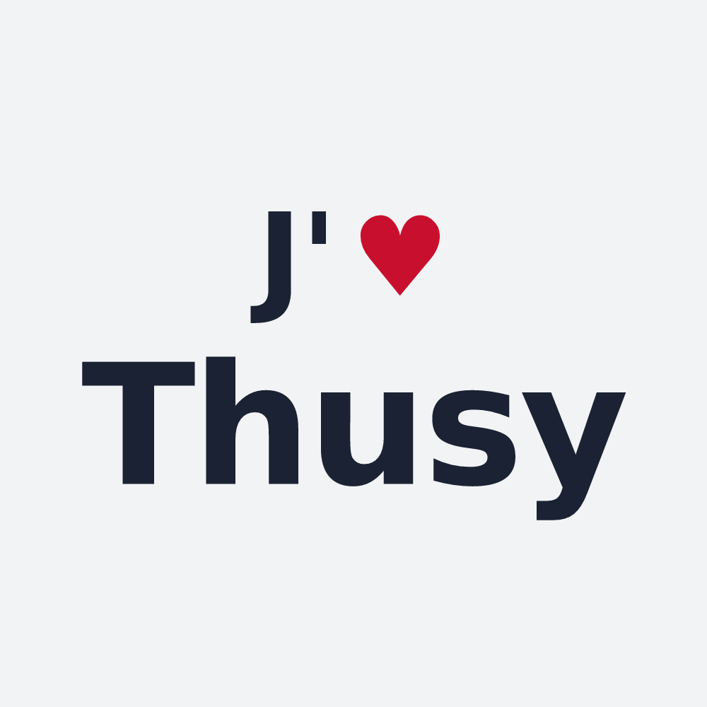 Poster personnalisé Thusy — design « J'aime Thusy » imprimé sur le poster