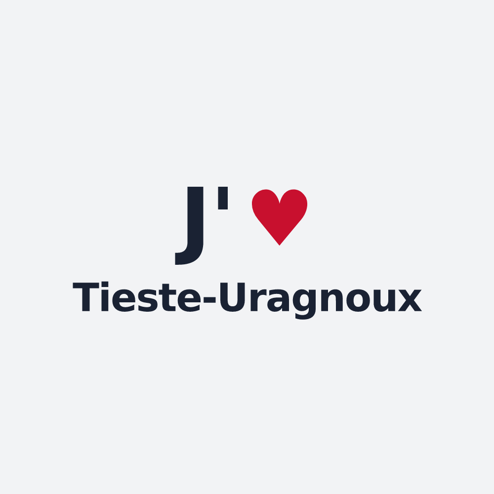 Poster personnalisé Tieste-Uragnoux — design « J'aime Tieste-Uragnoux » imprimé sur le poster