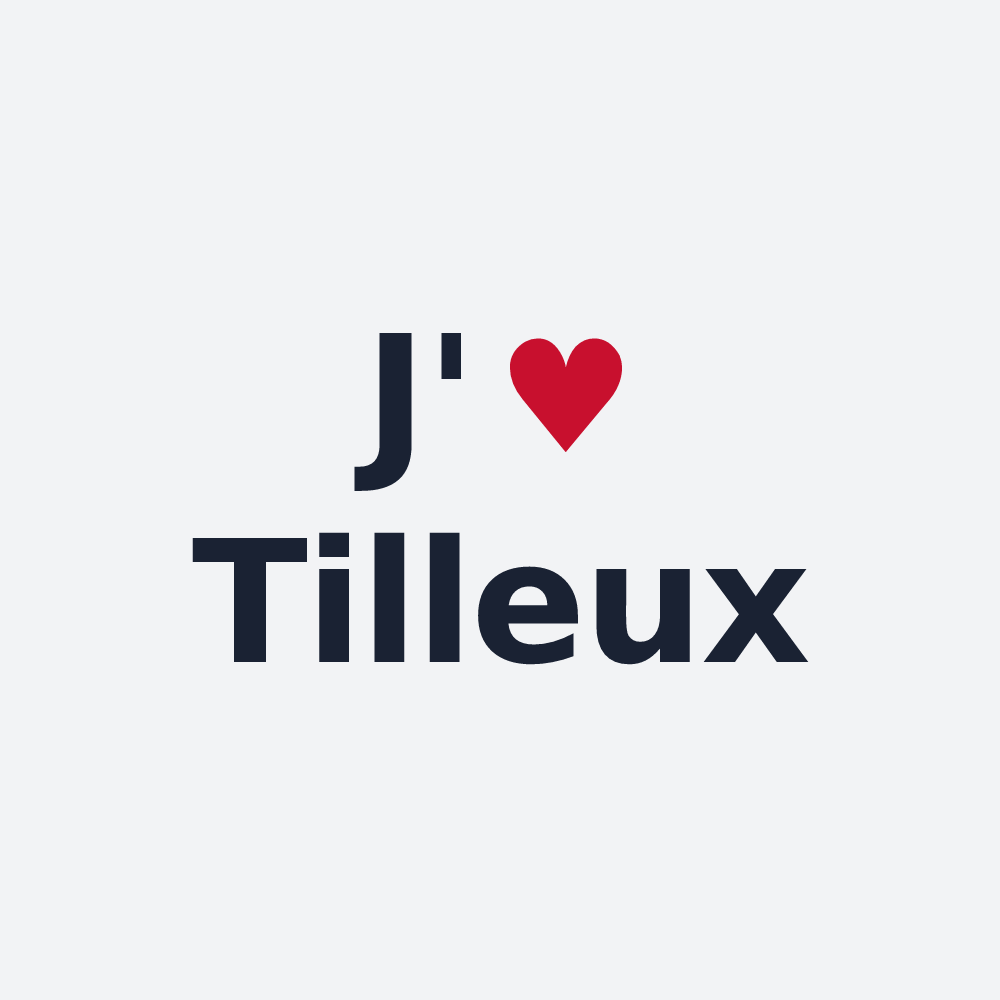 Poster personnalisé Tilleux — design « J'aime Tilleux » imprimé sur le poster