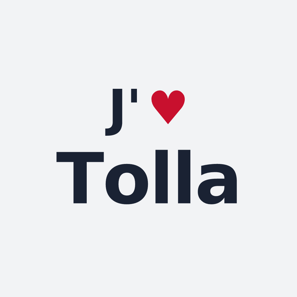 Poster personnalisé Tolla — design « J'aime Tolla » imprimé sur le poster