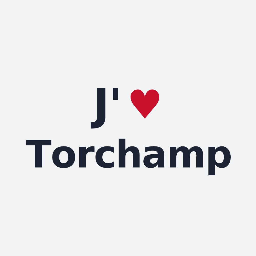 Poster personnalisé Torchamp — design J'aime Torchamp
