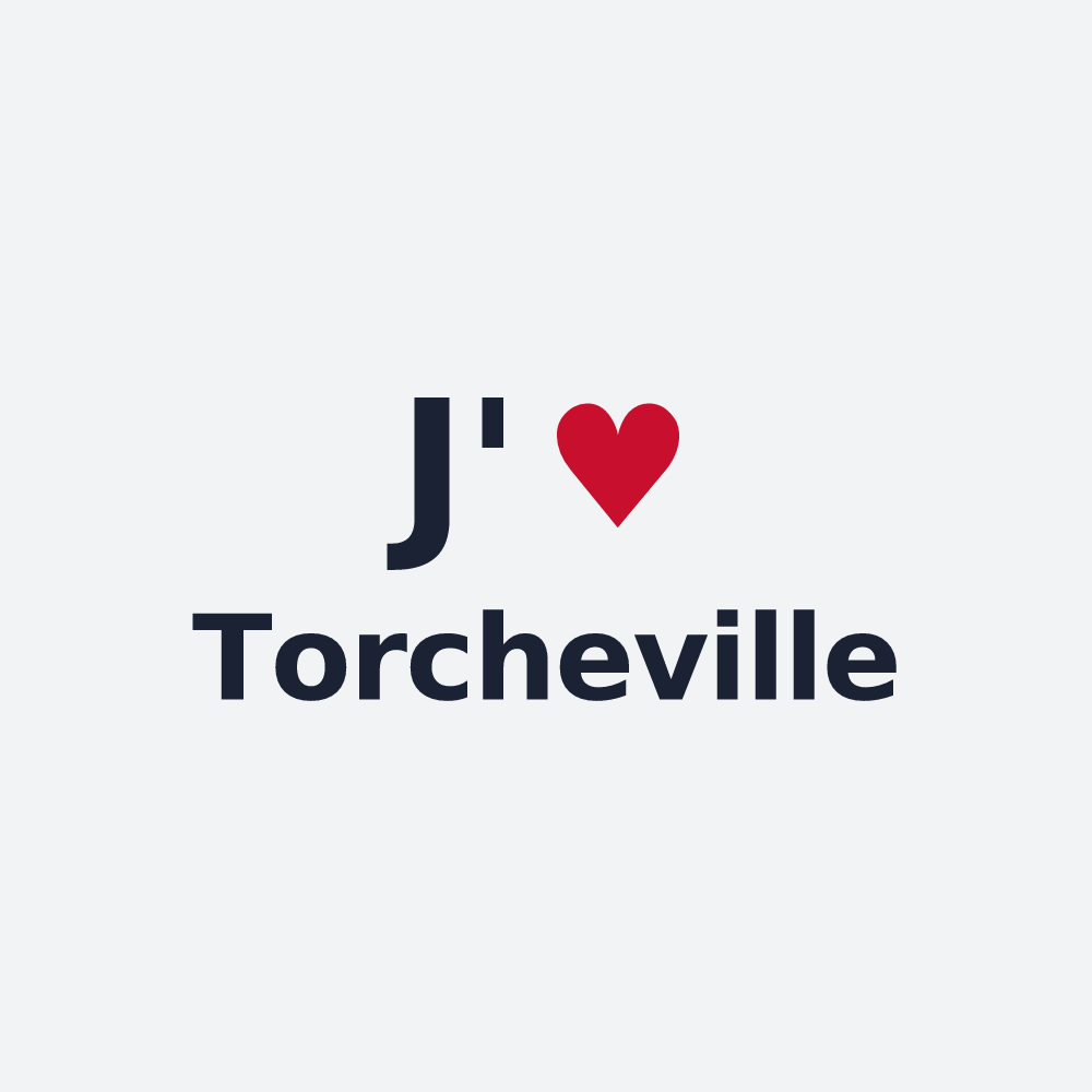 Poster personnalisé Torcheville — design J'aime Torcheville