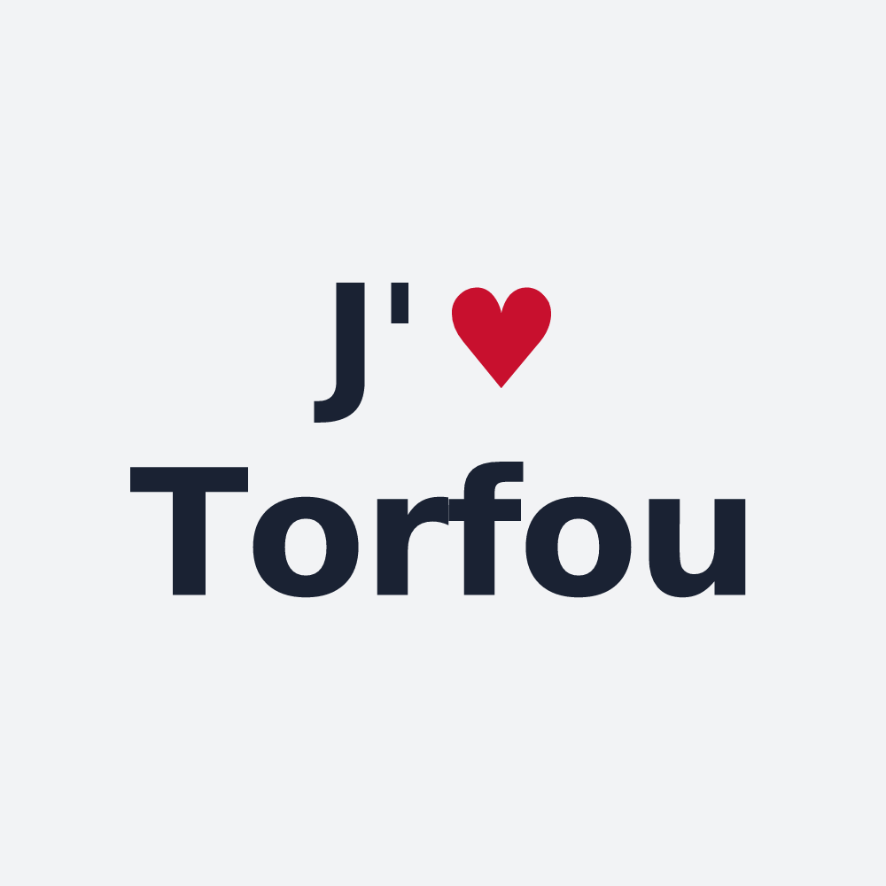 Poster personnalisé Torfou — design J'aime Torfou