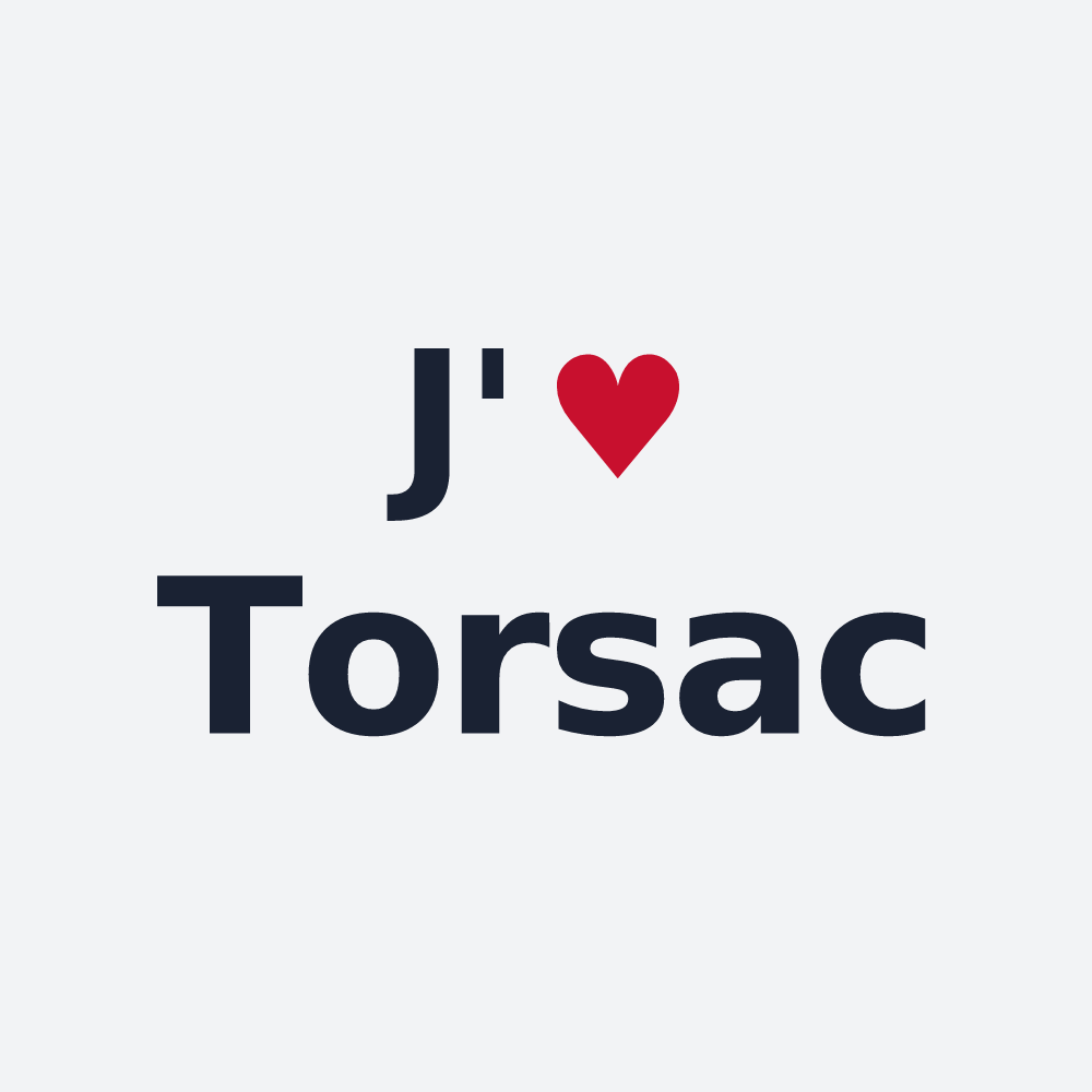 Poster personnalisé Torsac — design J'aime Torsac